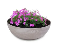 matches21 HOME&HOBBY Pflanzschale für Draussen in Sand-Farben Marmoriert 20 x 7,5 cm