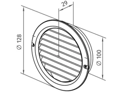 Insektenschutz^Mauerlüfter mit Fliegennetz Dunkelgrau
