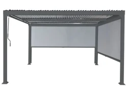 MCW Insektenschutz^Alu Pergola L41 mit 2x Seitenwand Anthrazit 3x3,7m
