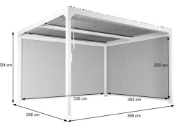 MCW Insektenschutz^Alu Pergola L41 mit 2x Seitenwand Anthrazit 3x3,7m