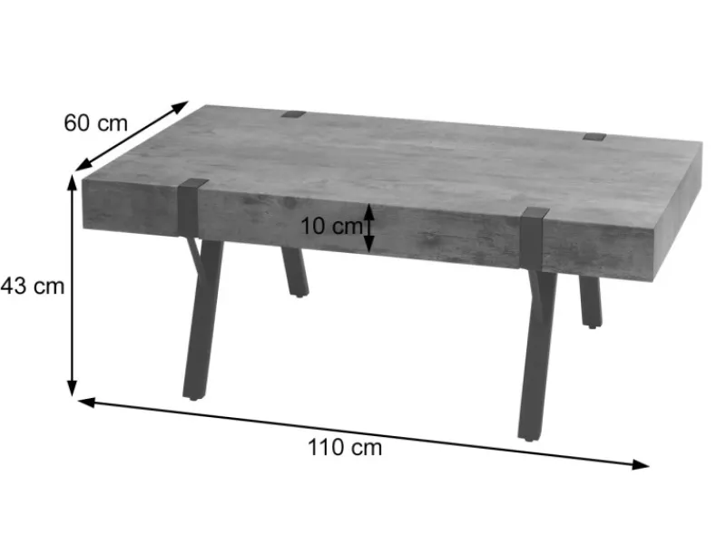 MCW Couchtisch L54 Marmor-Optik Grau
