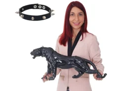 MCW Dekorative Figuren^Deko Figur Panther mit Halsband mit Halsband