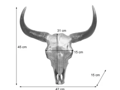 MCW Deko Schädel 45cm T454 Stier Naturfarben