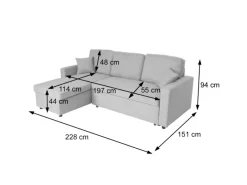 MCW Sofas^Ecksofa mit Bettkasten L17