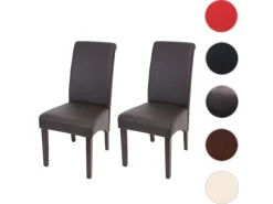 MCW Stühle^Esszimmerstuhl Cesena 2er Set Kunstleder Matt Dunkle Füße