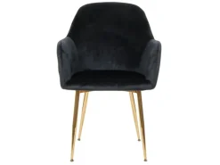 MCW Stühle^Esszimmerstuhl F18 6er-Set Samt Goldene Beine
