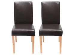 MCW Esszimmerstuhl Littau 2er-Set Leder Helle Beine