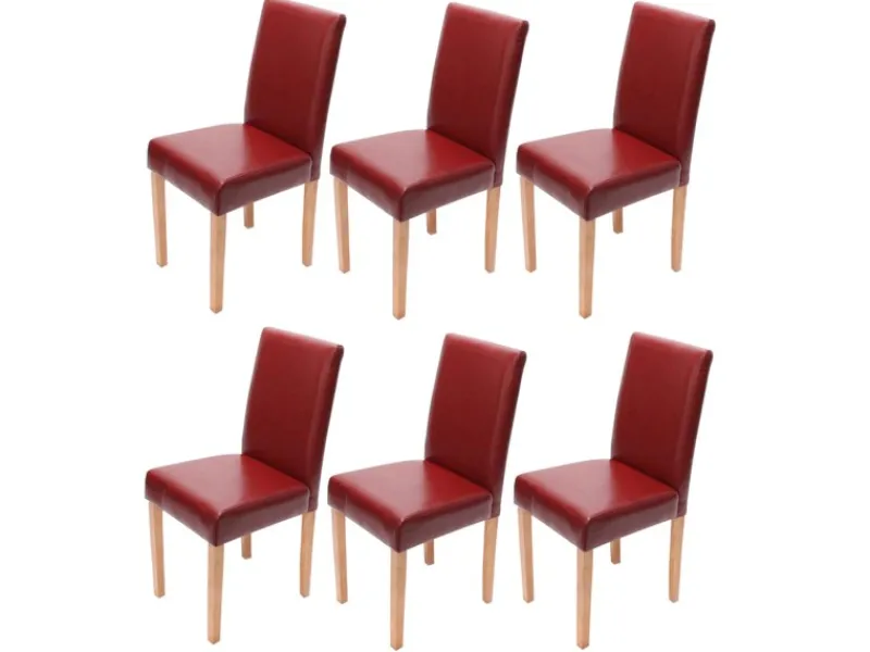 MCW Esszimmerstuhl Littau 6er-Set Leder Helle Beine