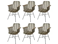 MCW Klarlacke^Esszimmerstuhl M29 6er-Set