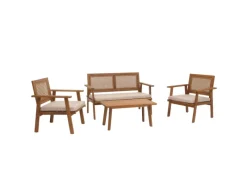 MCW Kissenbezüge^Garten-Garnitur MVG-N46 4-teilig Kissen Creme