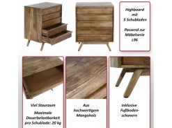 MCW Möbelserien^Highboard L96 81x65x43cm