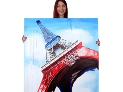 MCW Wanddekoration^Ölgemälde Eiffelturm Handgemalt