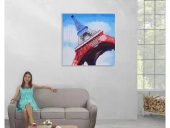 MCW Wanddekoration^Ölgemälde Eiffelturm Handgemalt