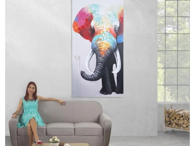 MCW Wanddekoration^Ölgemälde Elefant II Handgemalt