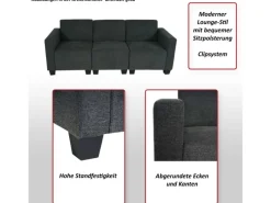 MCW Sofas^Modular 3-Sitzer Sofa Couch Moncalieri