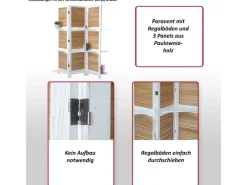 MCW Paravent Aberdeen mit Regalböden