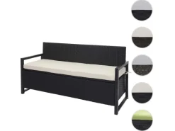 MCW Poly-Rattan 3er Sitzbank F39 Kissen Creme