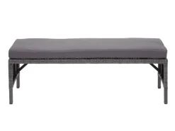 MCW Sitzbänke^Poly-Rattan Sitzbank G16 Kissen Dunkel