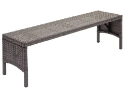 MCW Sitzbänke^Poly-Rattan Sitzbank G16 Kissen Dunkel