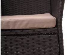 MCW Poly-Rattan Sitzbank mit Tisch E24 Kissen Creme