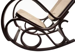 MCW Sessel^Schaukelstuhl Gallarate Rattan Walnuss-Optik