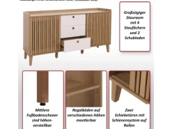 MCW Sideboards^Sideboard M48 Schubladen Weiß