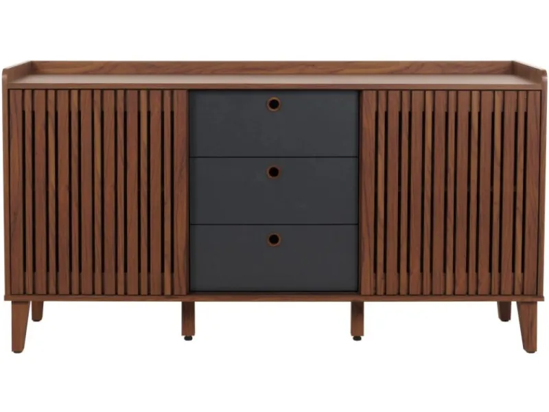 MCW Sideboard M48 -Optik Schubladen Dunkelgrau