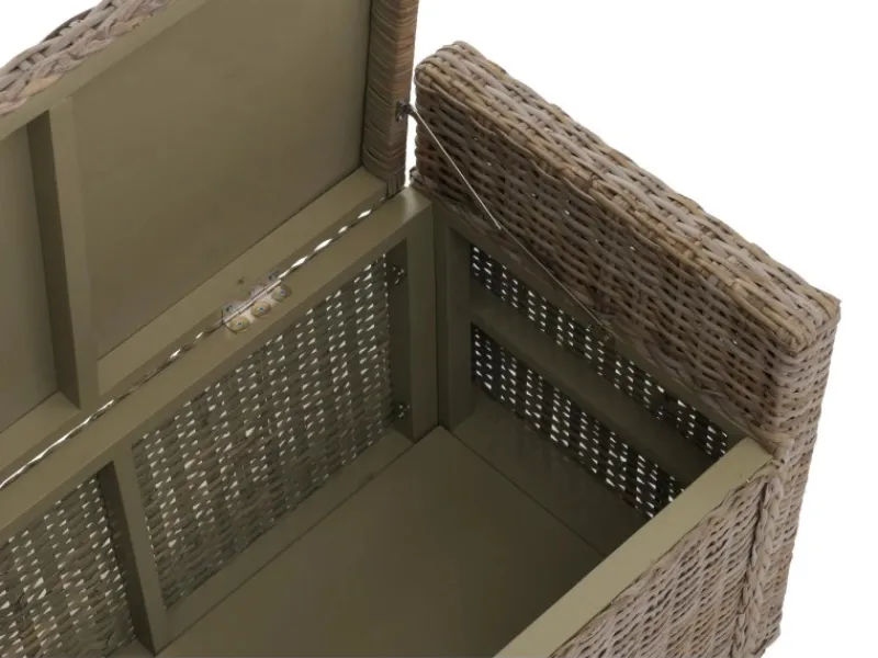 MCW Sitzbänke|Garderoben^Sitzbank Genua Rattan Staufach