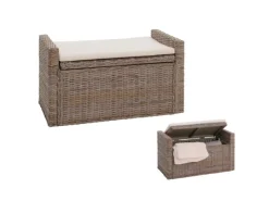 MCW Sitzbänke|Garderoben^Sitzbank Genua Rattan Staufach