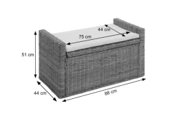 MCW Sitzbänke^Sitzbank Genua Rattan Staufach