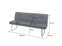 MCW Garderoben^Sitzbank H70 Grau-Braun 180cm