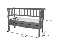 MCW Sitzbänke^Sitzbank H207 Staufach Shabby-Look Grau-Braun Shabby