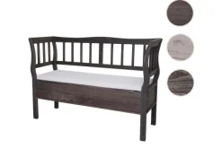 MCW Sitzbänke^Sitzbank H207 Staufach Shabby-Look Grau-Braun Shabby