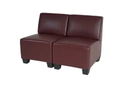 MCW 2-Sitzer Moncalieri Rot-Braun ohne Armlehnen