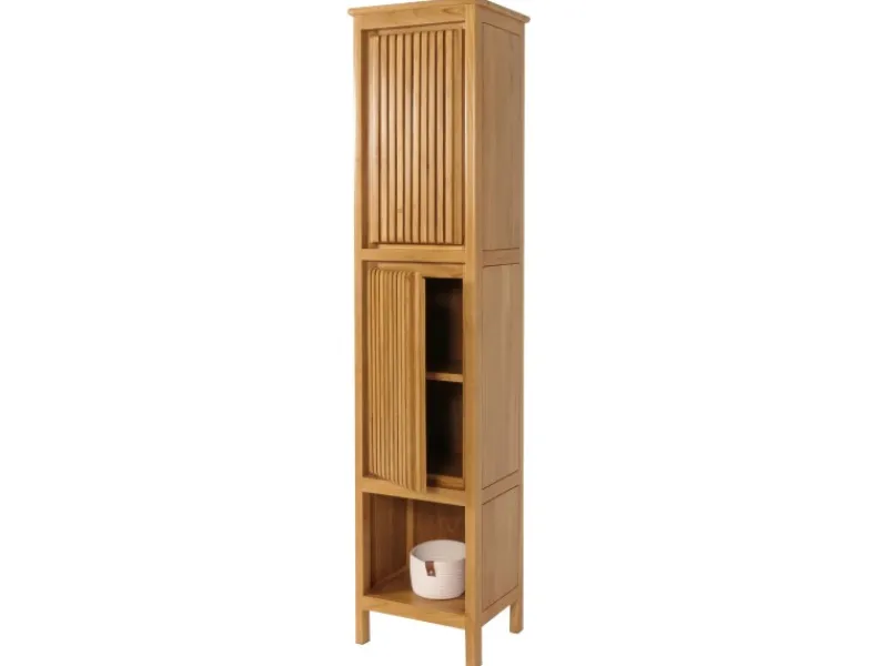MCW Weitere Regale^Teak-Hochschrank M70 2 Türen 5 Fächer