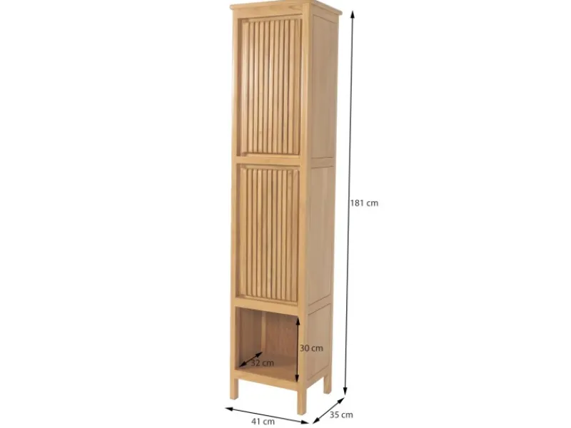 MCW Weitere Regale^Teak-Hochschrank M70 2 Türen 5 Fächer