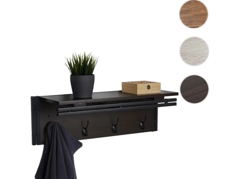 MCW Wandgarderobe A27 4 Haken 3D-Struktur