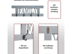 MCW Garderoben^Wandgarderobe C60 Family Shabby-Look Lackiert