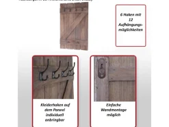MCW Garderoben^Wandgarderobe D13 Dunkelgrau Shabby
