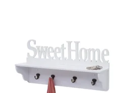 MCW Wandgarderobe D41 Sweet Home 4 Haken Weiß