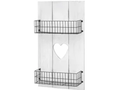 MCW Wandregal D42 Massivholz 70x40x10cm Weiß Shabby