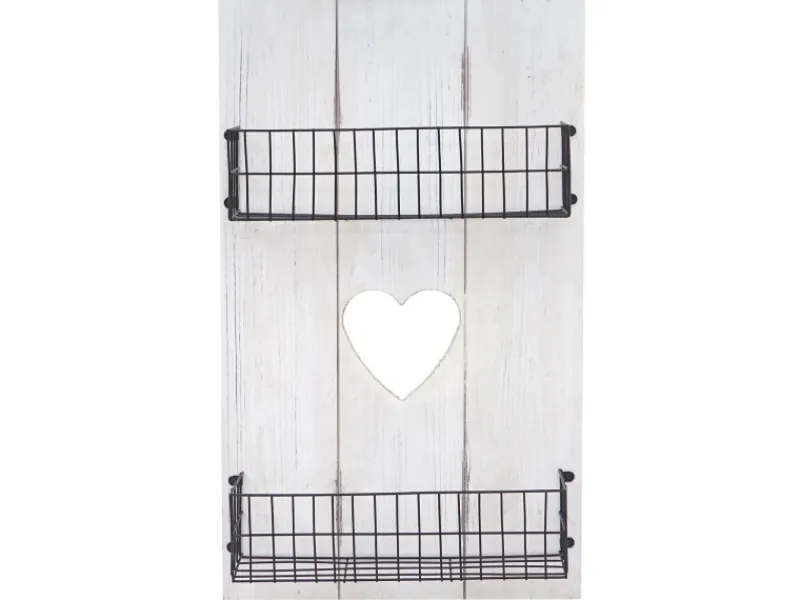 MCW Wandregal D42 Massivholz 70x40x10cm Weiß Shabby