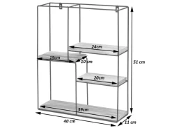 MCW Schweberegale^Wandregal K76 51x40x11cm