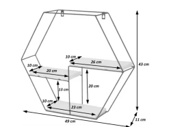 MCW Schweberegale^Wandregal K76 43x49x11cm