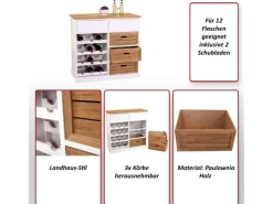 MCW Flaschenregale^Weinregal B96 mit Schubladen