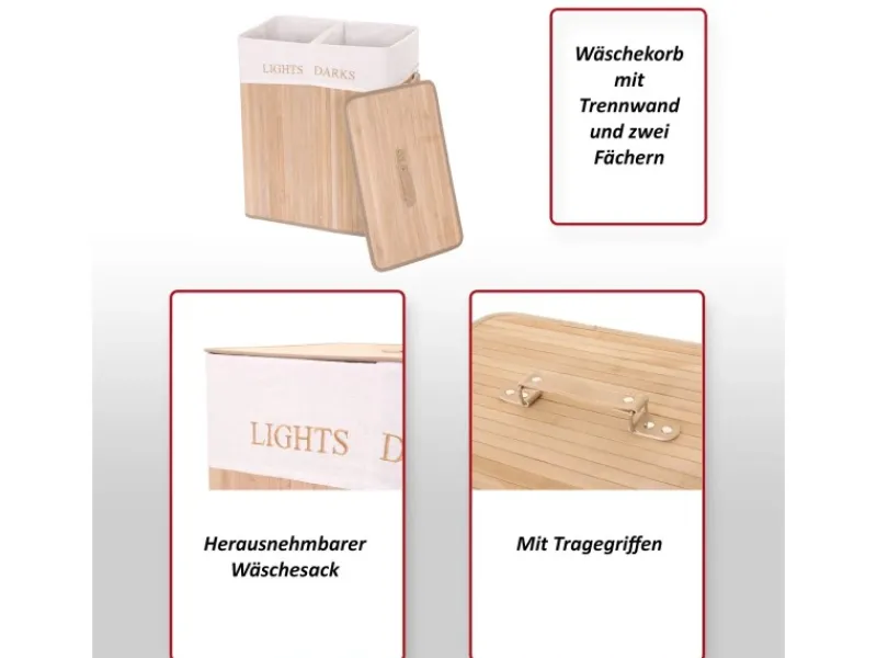 MCW Bettwäsche^Wäschekorb C21 63x55x34cm 100l farben