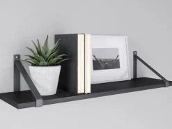 Regale Schwarz|Schweberegale^MDF-Wandregal Oldham 1,8 cm x 60 cm x 20 cm Schwarz