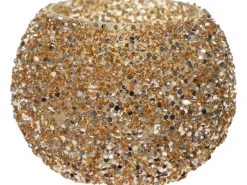 M Collections Vasen^Mega Collections Pflanzgefäß Strass Ø 11 cm x 8,5 cm Gold