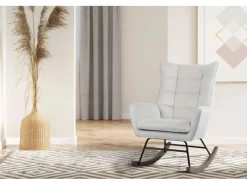 Stühle^MeGusta Moderner Stuhl Schaukelstuhl Polsterstuhl Esszimmerstuhl mit Armlehne Ronja