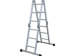 Leitern|Klapptritte^Mehrzweckleiter vierteilig 4 x 3 Sprossen Arbeitshöhe 4,5 m mit Arbeitsplattform